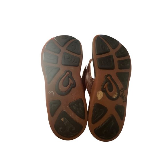 Olukai Womens Size 7 Brown Leather & Rubber Beach Sandals - Picture 5 of 7